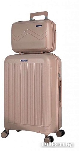 Чемодан-спиннер Mironpan 11197-2 72 см (бежевый)