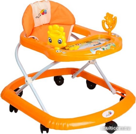 Ходунки Alis Солнышко силиконовые колеса (оранжевый)