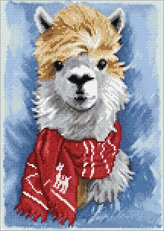 Алмазная мозаика Wizardi Лама с шарфом 2WD2512