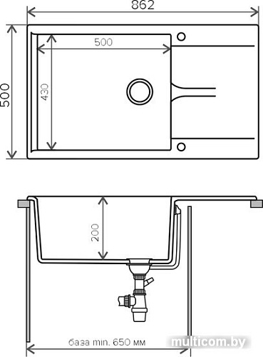 Кухонная мойка Polygran Gals-862 (песочный 302)