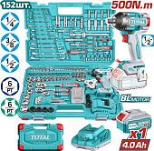 Total THKTHP31522 (гайковерт, 1 АКБ, набор инструментов)