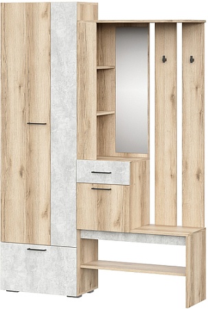 Стенка SV-Мебель Фаворит 1 (дуб делано/цемент светлый)