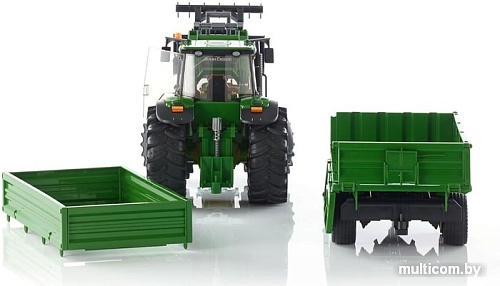 Bruder John Deere 7930 with frontloader and trailer 03055