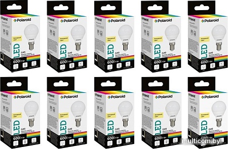 Светодиодная лампочка Polaroid G45 E14 7 Вт 4000 К N-PL-G457144 (10 шт)