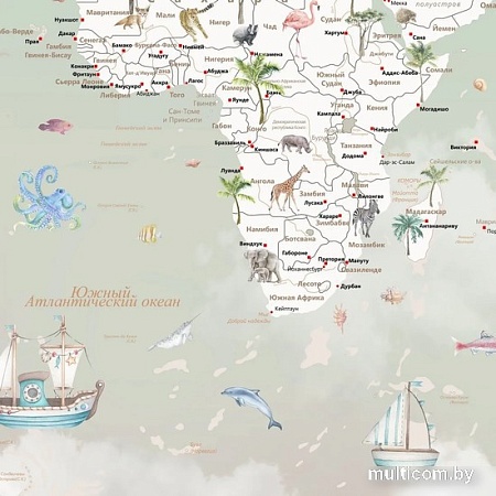 Фотообои Citydecor Детская Карта мира 351 300x260