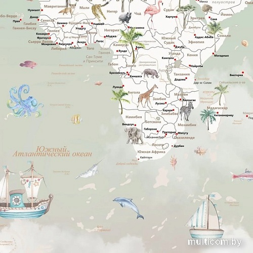 Фотообои Citydecor Детская Карта мира 351 300x260