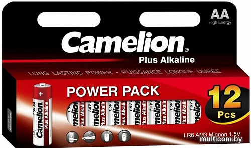 Батарейка Camelion LR6 Plus Alkaline Block-12 LR6-HP12