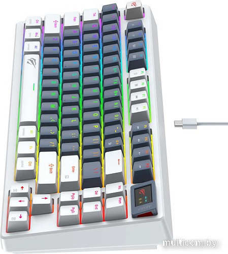 Клавиатура Havit Gamenote KB884L RGB (белый, Content Red)