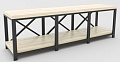 Тумба Hype Mebel Флорида 150x40 (черный-древесина белая)