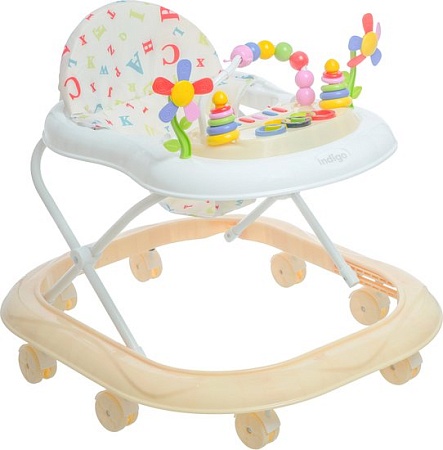 Ходунки Indigo ABC (бежевый/белый)