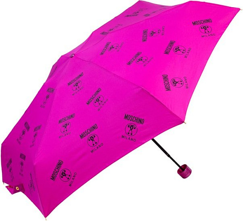 Зонт Moschino 8560-SuperminiA Logo Allover Fuxia