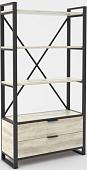 Стеллаж Hype Mebel Стандарт Люкс 80x200 (черный/древесина белая)