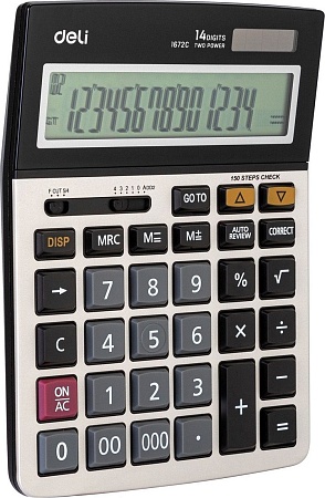 Бухгалтерский калькулятор Deli E1672C (серебристый)