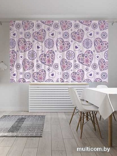 Комплект штор JoyArty Многоликие сердца Oxford DeLux 1.45x1.8 м (2 шт)