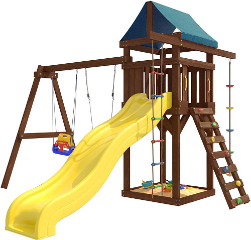 Игровой комплекс National Tree Company с качелями лодочка и качелями 3 в 1 IgroWoods ДП-5 Premium