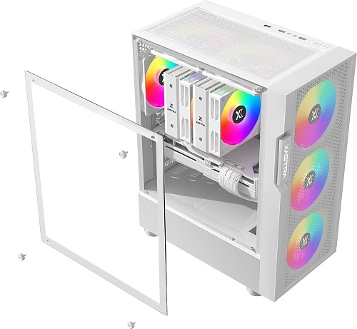 Корпус XASTRA A302 4FRGB WH (белый)