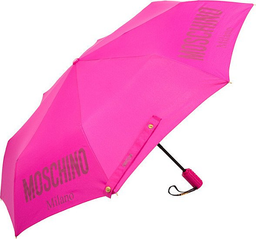 Складной зонт Moschino 8021-OCJ New Metal Logo Fuxia Box Logo