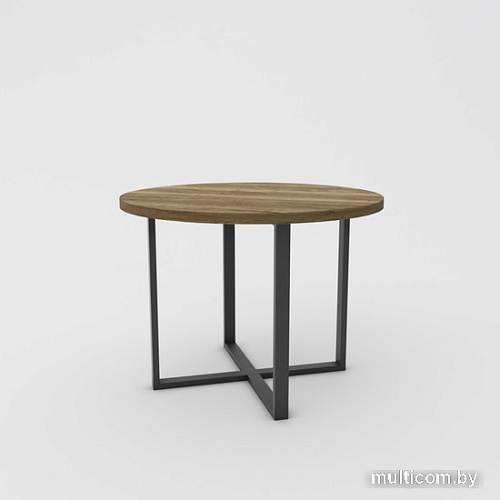 Кухонный стол Hype Mebel Раунд 100x100 (черный/дуб галифакс олово)