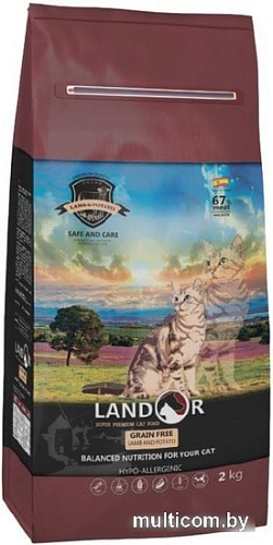Сухой корм для кошек Landor Grain Free Hairball & Weight Control 2 кг
