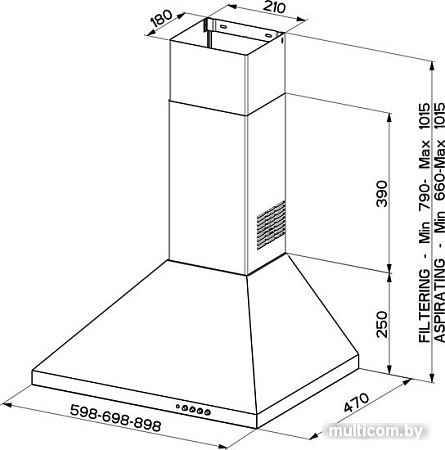 Кухонная вытяжка Faber Strip Smart PB BK A60