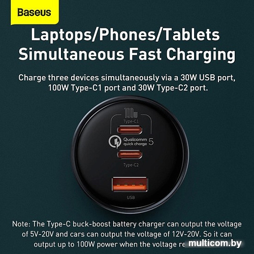 Автомобильное зарядное Baseus TZCCZM-0G