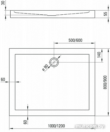 Душевой поддон Deante Minimal 100x80 KTN 046B