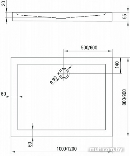 Душевой поддон Deante Minimal 100x80 KTN 046B