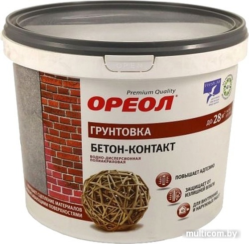 Акриловая грунтовка Ореол бетон-контакт (3 кг)
