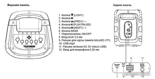 Беспроводная колонка TELEFUNKEN TF-PS1237B