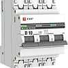 Выключатель автоматический EKF 3P 10А (D) 4,5kA ВА 47-63 mcb4763-3-10D-pro