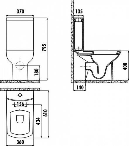 Унитаз Creavit Lara LR310-11CB00E-0000