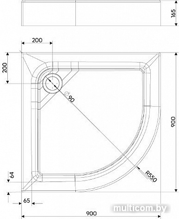 Душевой поддон Kolo First 90x90 [XBN1690000]