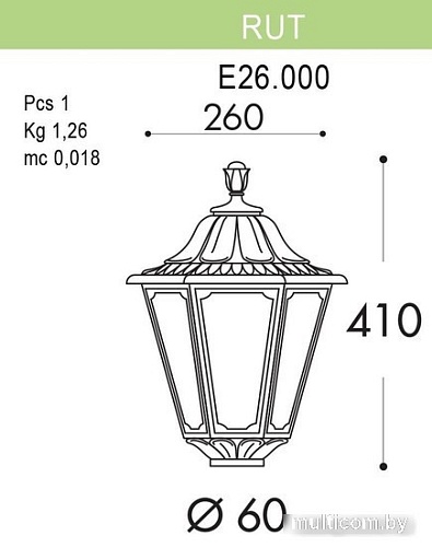 Садовый светильник Fumagalli Rut E26.000.000.VXF1R