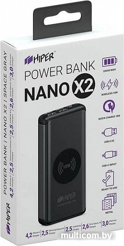 Портативное зарядное устройство Hiper Nano X2