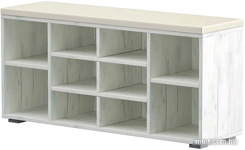 Банкетка Кимер Харис Тип 2 (дуб крафт белый/кожзам белый)