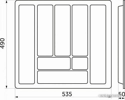 Лоток для столовых приборов AKS Comfort 60x490 (металлик)