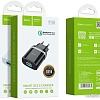 Сетевое зарядное Hoco C12Q Smart (черный)