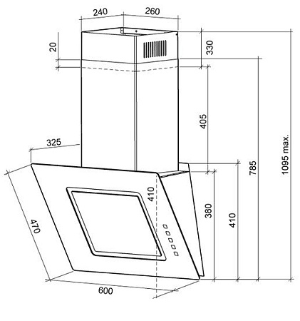 Кухонная вытяжка SHINDO TAO 60 B/BG