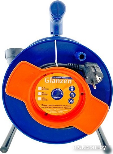 Удлинитель на катушке Glanzen EC-40-010