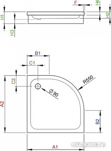 Душевой поддон Radaway Siros A 80x80 [SBA8817-1]