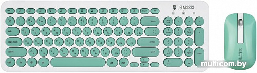 Мышь + клавиатура Jet.A SmartLine KM30 W (белый/бирюзовый)