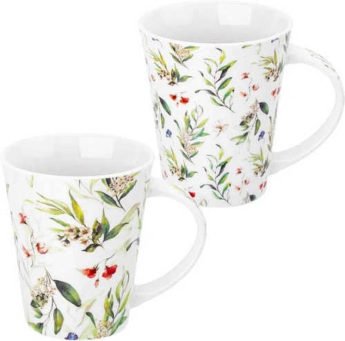 Набор кружек Elan Gallery Зеленые веточки 880203 (2 шт)