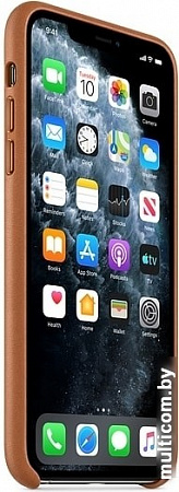 Чехол Apple Leather Case для iPhone 11 Pro Max (золотисто-коричневый)