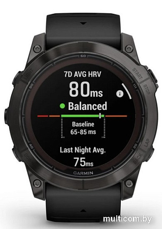 Умные часы Garmin Fenix 7X Pro Sapphire Solar (карбоново-серый титан/черный)