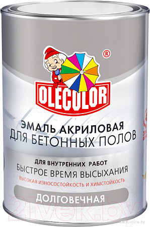 Olecolor Для бетонных полов алкидно-уретановая 2.7 кг (белый)