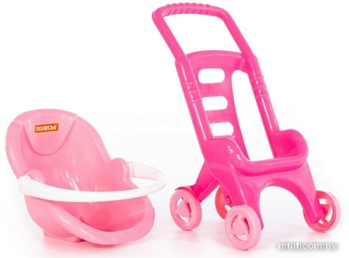 Коляска для кукол Полесье Pink Line 2х1 44525