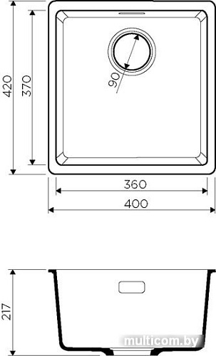 Кухонная мойка Omoikiri Kata 40-U SA