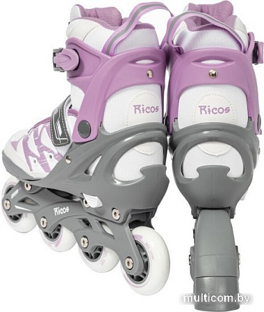Роликовые коньки Ricos Stream PW-153A S (р. 33-36, белый/лиловый)
