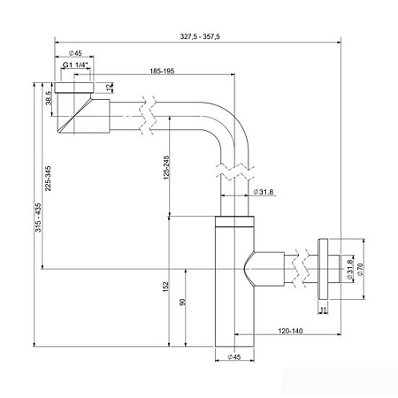 Сифон Wellsee Drainage System 182125000 (матовый черный)