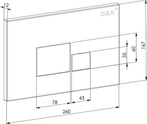 Панель смыва D&K Quadro DB1519016 (белый)